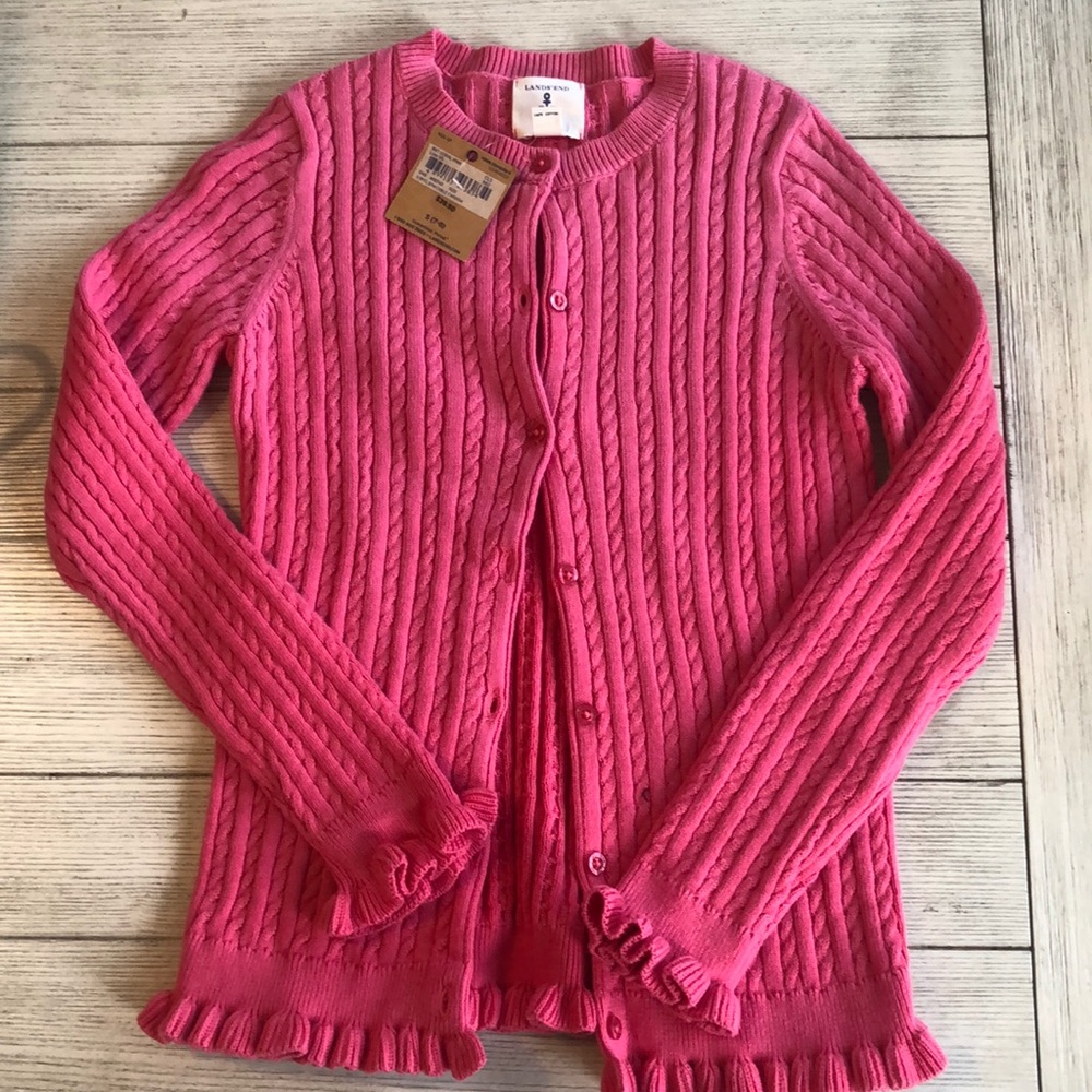 Lands End pink girls sweater